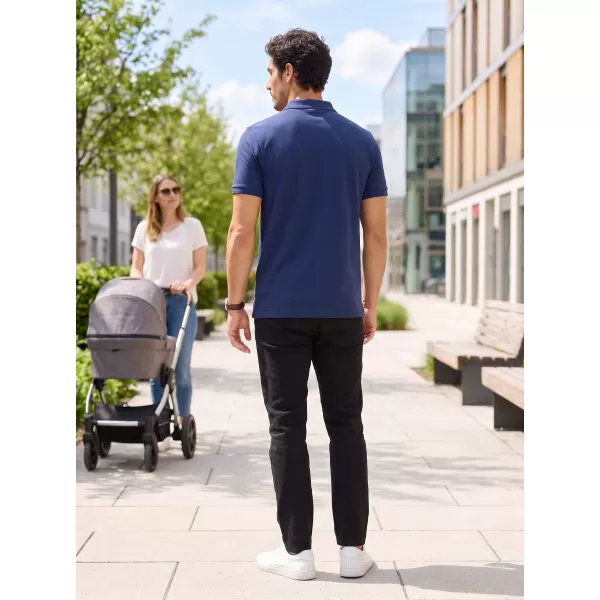  Moška majica s kratkimi rokavi z ovratnikom ALTISPORT ALM013203 POLNOČNO MODRA 