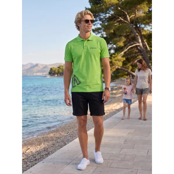  Moška majica s kratkimi rokavi z ovratnikom ALTISPORT ALM013203 JABOLČNO ZELENA 
