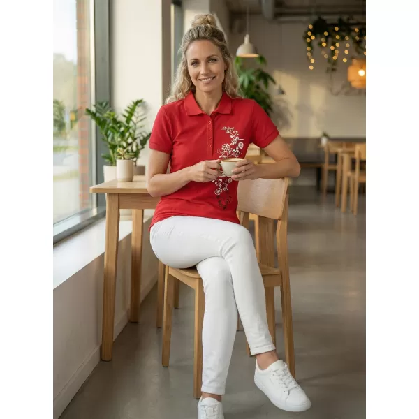  Dámské triko s límečkem ALTISPORT CARRYOVER ALW029210 ČERVENÁ 