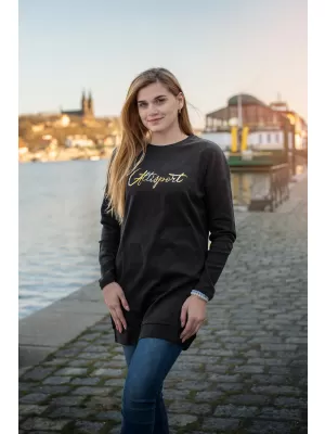 Ženski podaljšan pulover ALTISPORT CEINA LSWT307 ČRNA