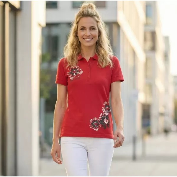  Dámské triko s límečkem ALTISPORT CARRYOVER ALW016210 ČERVENÁ 