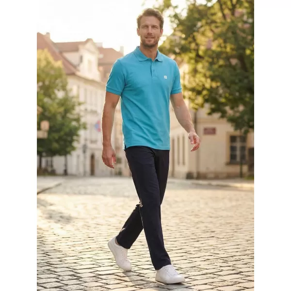  Pánské triko s límečkem ALTISPORT CARRYOVER ALM065203 TYRKYSOVÁ 
