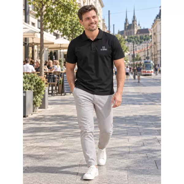  Moška funkcionalna majica z ovratnikom ALTISPORT ALM006217 ČRNA 