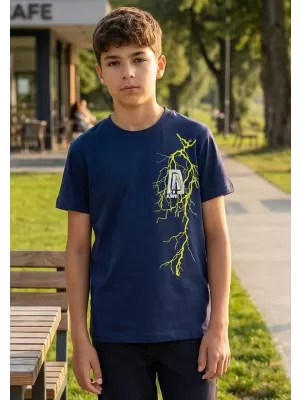 Otroška majica s kratkimi rokavi ALTISPORT ALK027138 POLNOČNO MODRA
