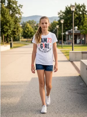 Dekliška majica s kratkimi rokavi SAM 73 KYLIE GT 549 BELA