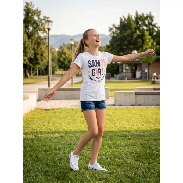  Dekliška majica s kratkimi rokavi SAM 73 KYLIE GT 549 BELA 