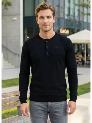 Moški pulover KIXMI LAMONT ČRNA