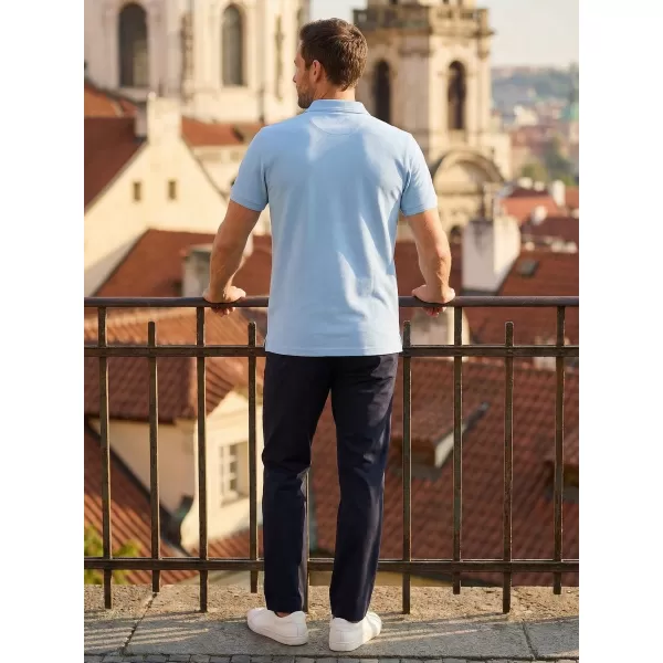 Pánské triko s límečkem ALTISPORT CARRYOVER ALM065203 NEBESKY MODRÁ 