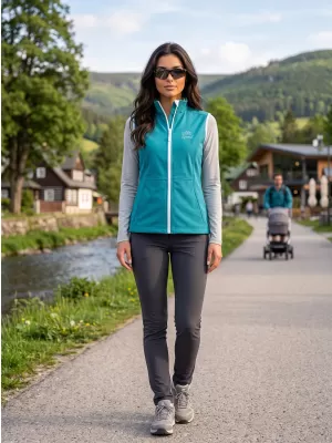 Ženski softshell telovnik ALTISPORT ALW056516 TEMNO TURKIZNA