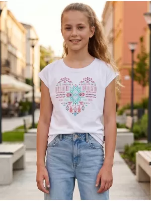 Dekliška majica s kratkimi rokavi SAM 73 FREYA GT 550 BELA