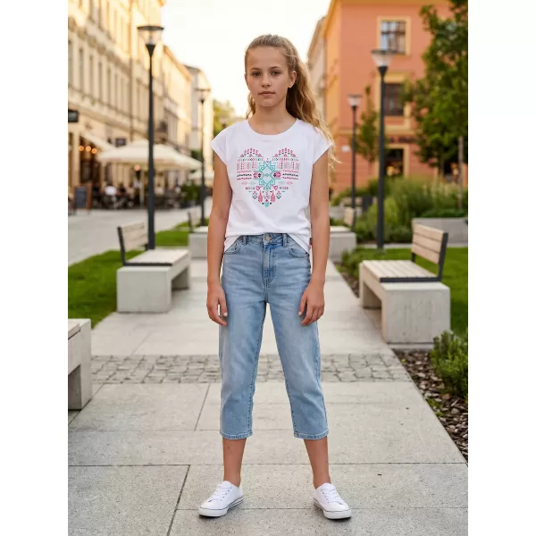  Dekliška majica s kratkimi rokavi SAM 73 FREYA GT 550 BELA 