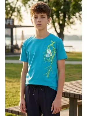 Otroška majica s kratkimi rokavi ALTISPORT ALK027138 TURKIZNA