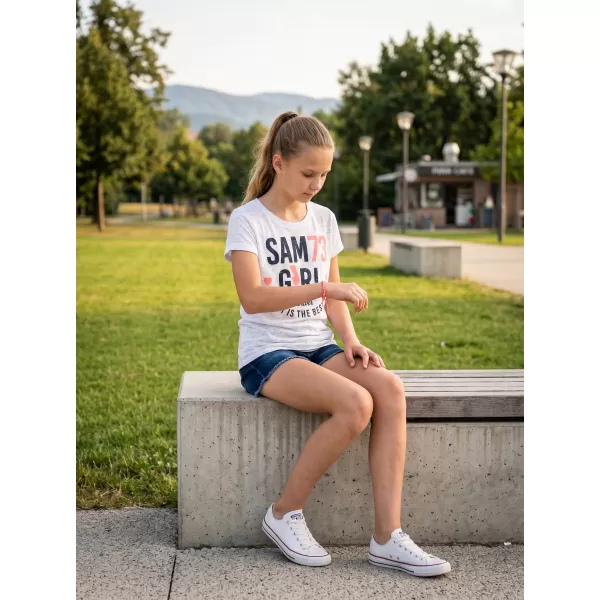  Dekliška majica s kratkimi rokavi SAM 73 KYLIE GT 549 BELA 