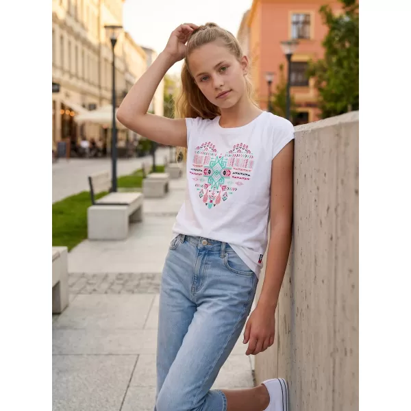 Dekliška majica s kratkimi rokavi SAM 73 FREYA GT 550 BELA 