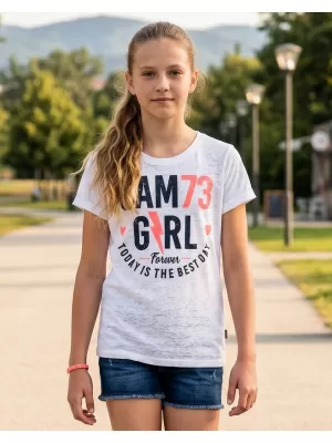 Dekliška majica s kratkimi rokavi SAM 73 KYLIE GT 549 BELA