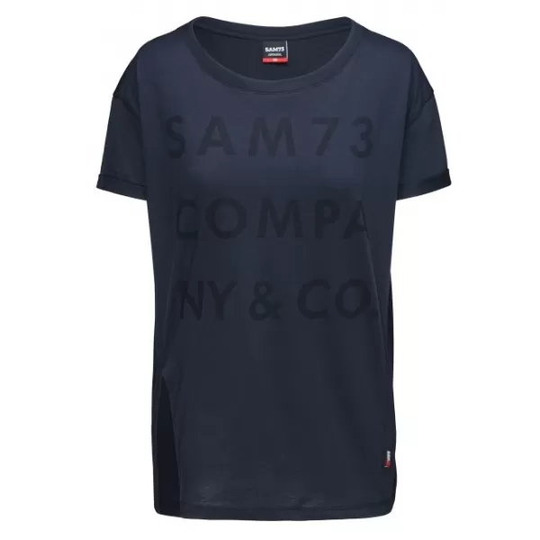  Ženska majica s kratkimi rokavi SAM 73 NINA WT 818 TEMNO MODRA 