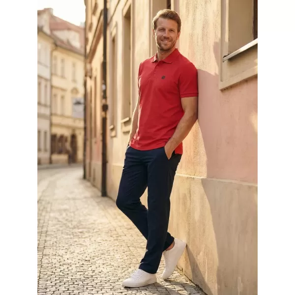  Pánské triko s límečkem ALTISPORT CARRYOVER ALM065203 ČERVENÁ 