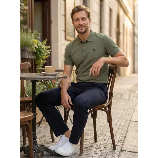  Pánské triko s límečkem ALTISPORT CARRYOVER ALM065203 KHAKI 