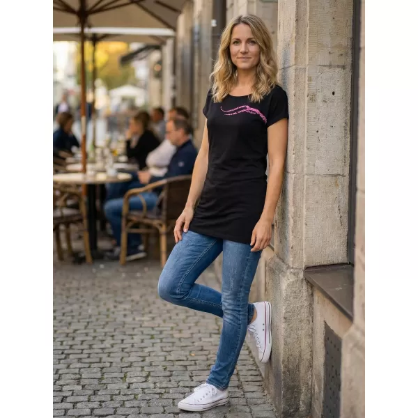  Dámské prodloužené triko ALTISPORT CARRYOVER ALW001123 ČERNORŮŽOVÁ 