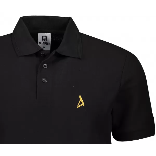  Moška premium majica z ovratnikom ALTISPORT ALM002203 ČRNA IN ZLATA 