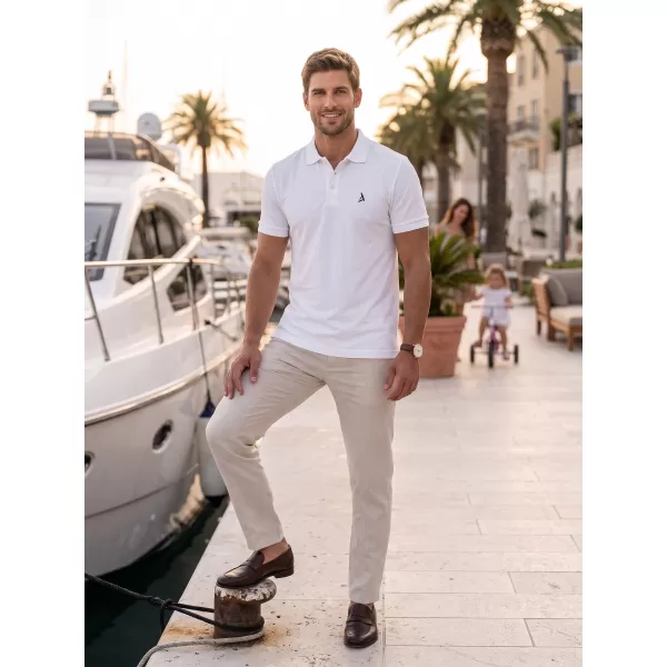  Moška premium majica z ovratnikom ALTISPORT ALM002203 BELA 