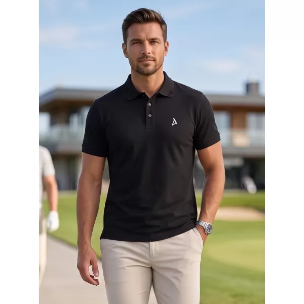  Moška premium majica z ovratnikom ALTISPORT ALM002203 ČRNO IN BELO 