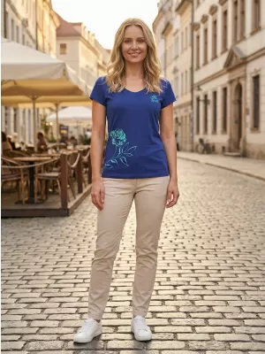 Ženska majica s kratkimi rokavi ALTISPORT ALW108162 KRALJEVSKO MODRA