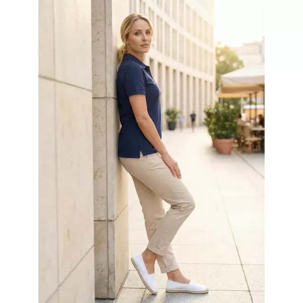  Ženska majica s kratkimi rokavi z ovratnikom ALTISPORT ALW056210 POLNOČNO MODRA 