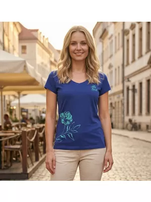 Ženska majica s kratkimi rokavi ALTISPORT ALW108162 KRALJEVSKO MODRA
