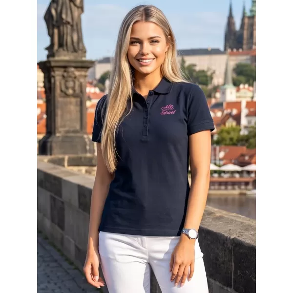  Ženska majica s kratkimi rokavi z ovratnikom ALTISPORT ALW056210 MORNARSKO MODRA 