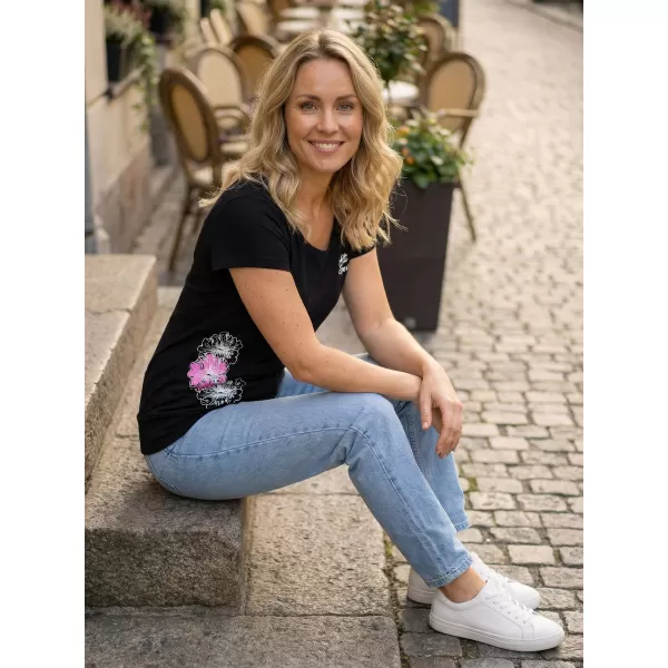  Ženska majica s kratkimi rokavi ALTISPORT ALW106120 ČRNO ROZA 