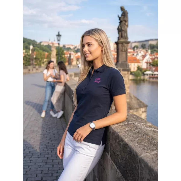  Ženska majica s kratkimi rokavi z ovratnikom ALTISPORT ALW056210 MORNARSKO MODRA 