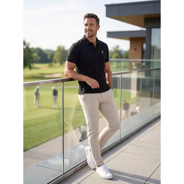  Moška premium majica z ovratnikom ALTISPORT ALM002203 ČRNO IN BELO 