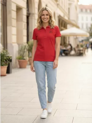 Ženska majica s kratkimi rokavi z ovratnikom ALTISPORT ALW056210 RDEČA