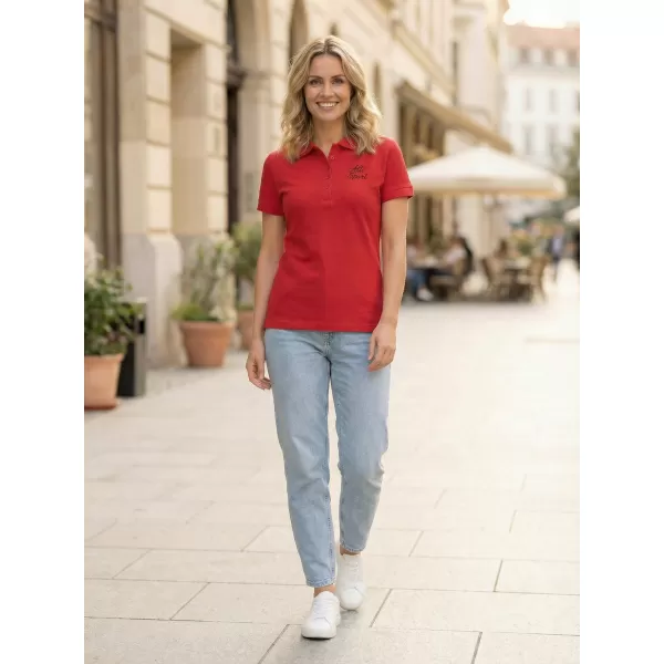  Ženska majica s kratkimi rokavi z ovratnikom ALTISPORT ALW056210 RDEČA 