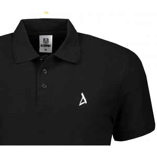  Moška premium majica z ovratnikom ALTISPORT ALM002203 ČRNO IN BELO 