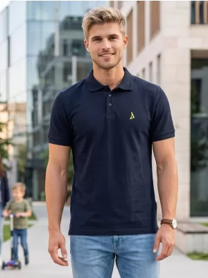Moška premium majica z ovratnikom ALTISPORT ALM002203 MORNARSKO MODRA
