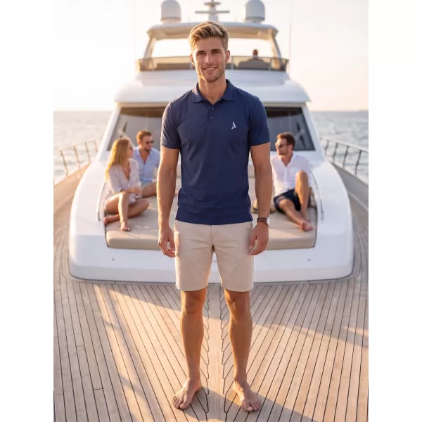 Moška premium majica z ovratnikom ALTISPORT ALM002203 POLNOČNO MODRA 