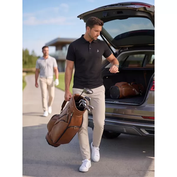  Moška premium majica z ovratnikom ALTISPORT ALM002203 ČRNO IN BELO 