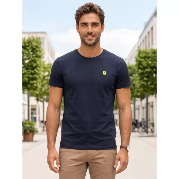  Pánské premium triko ALTISPORT CARRYOVER ALM065153 NÁMOŘNÍ MODRÁ/ZELENÁ 