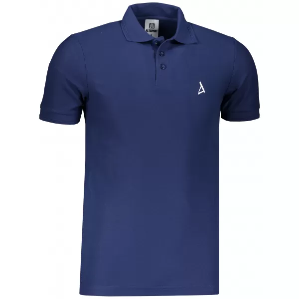  Moška premium majica z ovratnikom ALTISPORT ALM002203 POLNOČNO MODRA 