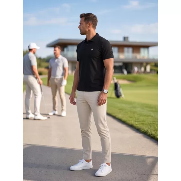  Moška premium majica z ovratnikom ALTISPORT ALM002203 ČRNO IN BELO 