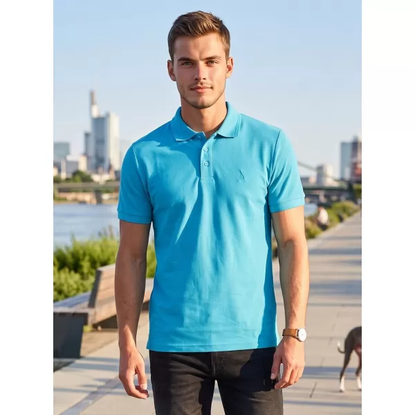  Moška premium majica z ovratnikom ALTISPORT ALM002203 TURKIZNA 