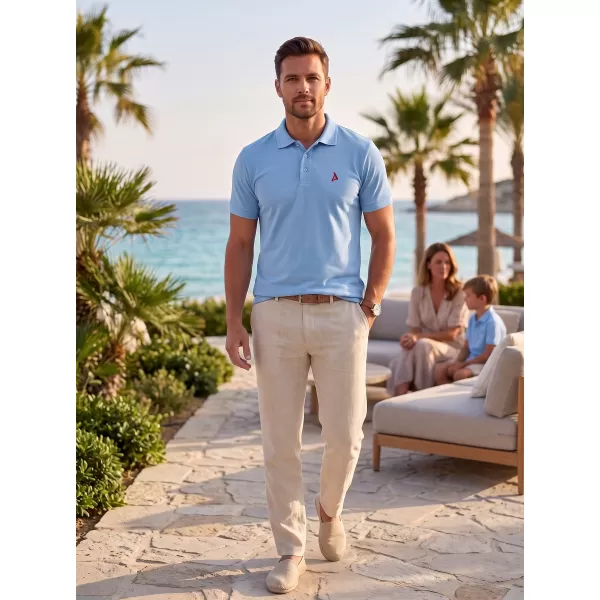  Moška premium majica z ovratnikom ALTISPORT ALM002203 MODRO NEBO 