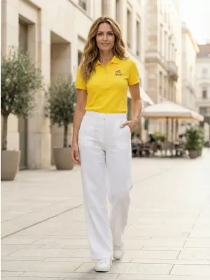 Ženska majica s kratkimi rokavi z ovratnikom ALTISPORT ALW056210 RUMENA