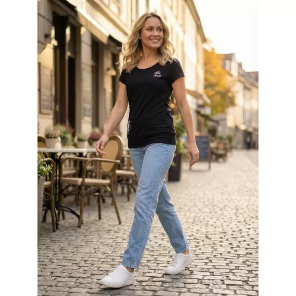  Ženska majica s kratkimi rokavi ALTISPORT ALW106120 ČRNO ROZA 