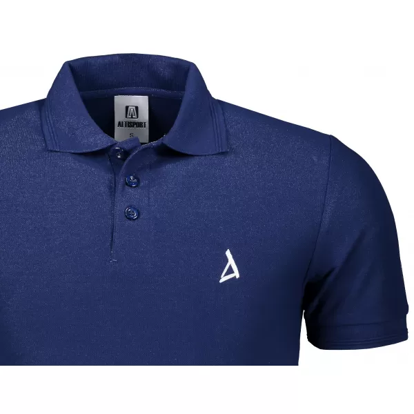  Moška premium majica z ovratnikom ALTISPORT ALM002203 POLNOČNO MODRA 