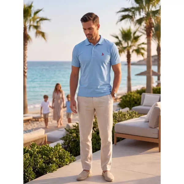  Moška premium majica z ovratnikom ALTISPORT ALM002203 MODRO NEBO 