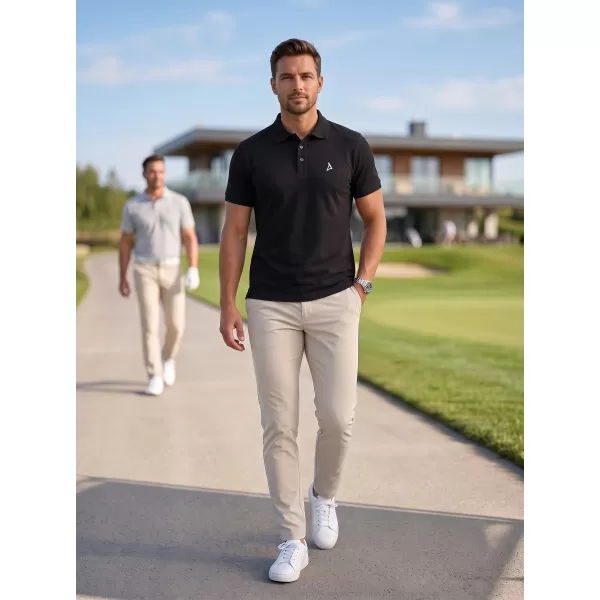  Moška premium majica z ovratnikom ALTISPORT ALM002203 ČRNO IN BELO 