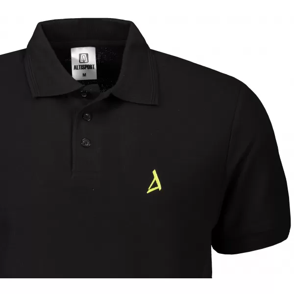  Moška premium majica z ovratnikom ALTISPORT ALM002203 ČRNA IN ZELENA 